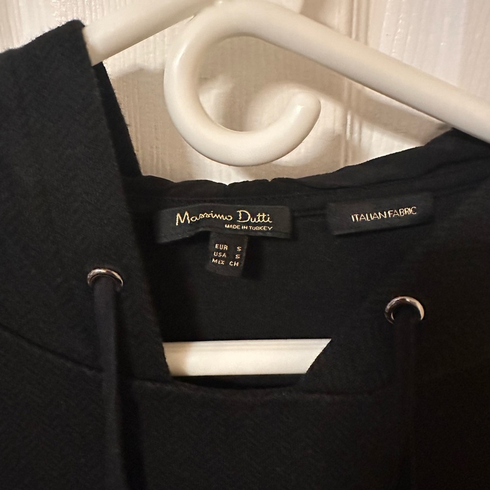 Massimo Dutti pullover hoodie black Italian fabric